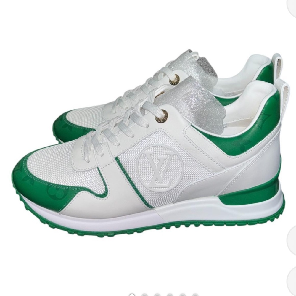 Louis Vuitton Women's Runaway Green and White Sneakers 37